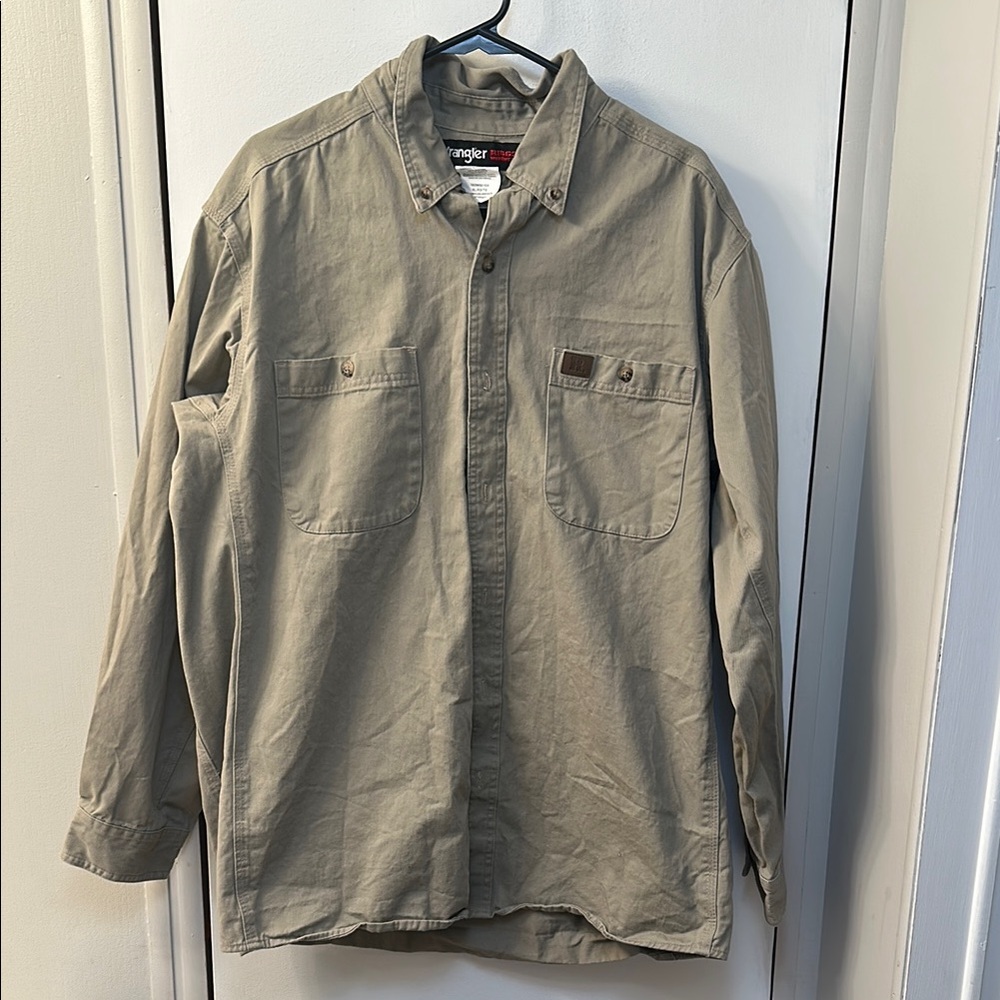 Wrangler Tan Button-Up Shirt